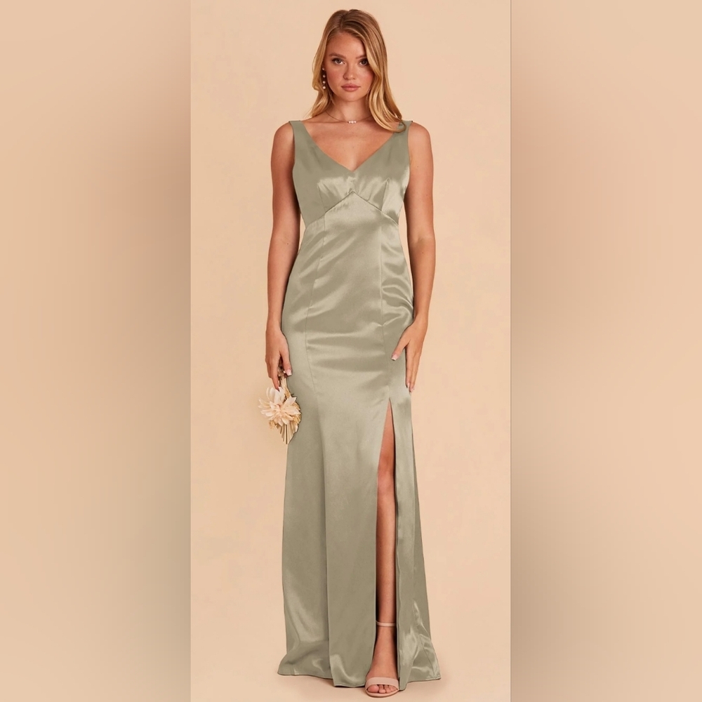 Birdy Grey Moss Green Shinny Satin Dress